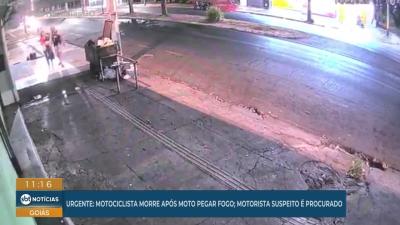 itemMotociclista morre após moto bater em poste e pegar fogo em Goiânia