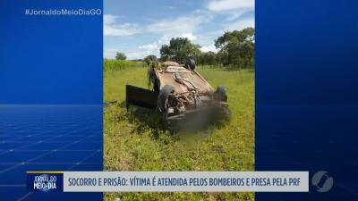 V&iacute;tima &eacute; atendida pelos Bombeiros em acidente na BR-020 e acaba presa pela PRF