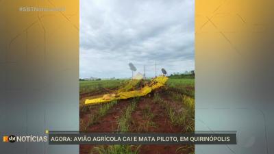 itemAvião agrícola cai e mata piloto em Quirinópolis