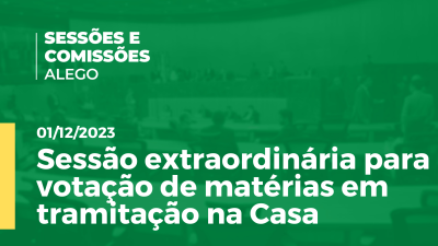 Imagem de capa do vídeo - Sessão extraordinária para votação de matérias em tramitação na Casa