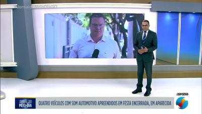 itemQuatro veículos com som automotivo apreendidos em festa encerrada pela pel PM em Aparecida de Goiânia