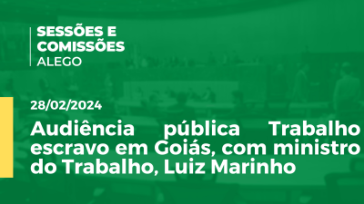 Imagem de capa do vídeo - Audiência pública Trabalho escravo em Goiás, com ministro do Trabalho, Luiz Marinho