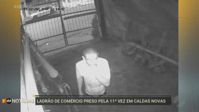 itemLadrão preso pela 11ª vez em Caldas Novas