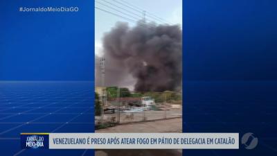itemVenezuelano é preso após colocar fogo em pátio de delegacia em Catalão