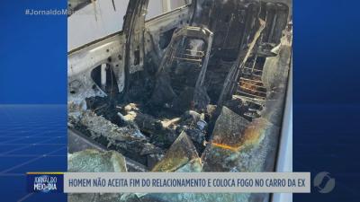 itemHomem não aceita fim do relacionamento e coloca fogo no carro da ex-companheira