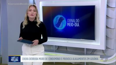 itemChuva derruba muro de condomínio e provoca alagamentos em Goiânia