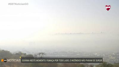 itemPor causa dos incêndios, fumaça toma conta da região metropolitana de Goiânia