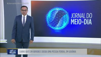 Carro bate em &aacute;rvore e deixa uma pessoa ferida em Goi&acirc;nia