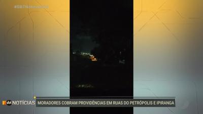 itemMoradores dos setores Petrópolis e Ipiranga em Goiânia reclamam da escuridão nas ruas