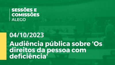 Imagem de capa do vídeo - Audiência pública sobre 'Os direitos da pessoa com deficiência'