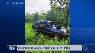 itemMotorista morre ao capotar carro na BR-040 em Luziânia