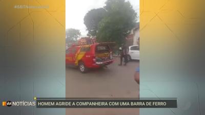 itemHomem é preso depois de agredir a companheira com uma barra de ferro