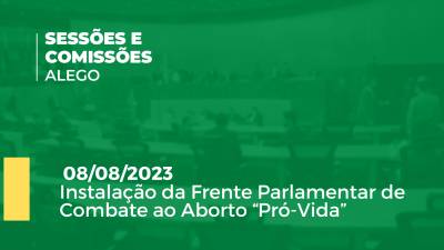 Imagem de capa do vídeo - Frente Parlamentar de Combate ao Aborto “Pró-Vida”