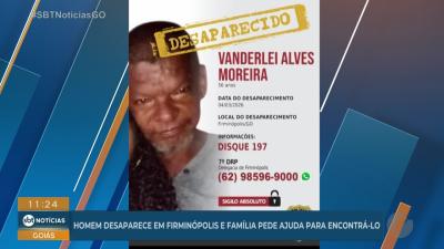 itemHomem desaparece em Firminópolis e família pede ajuda