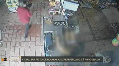 Casal suspeito de roubos a supermercados é procurado