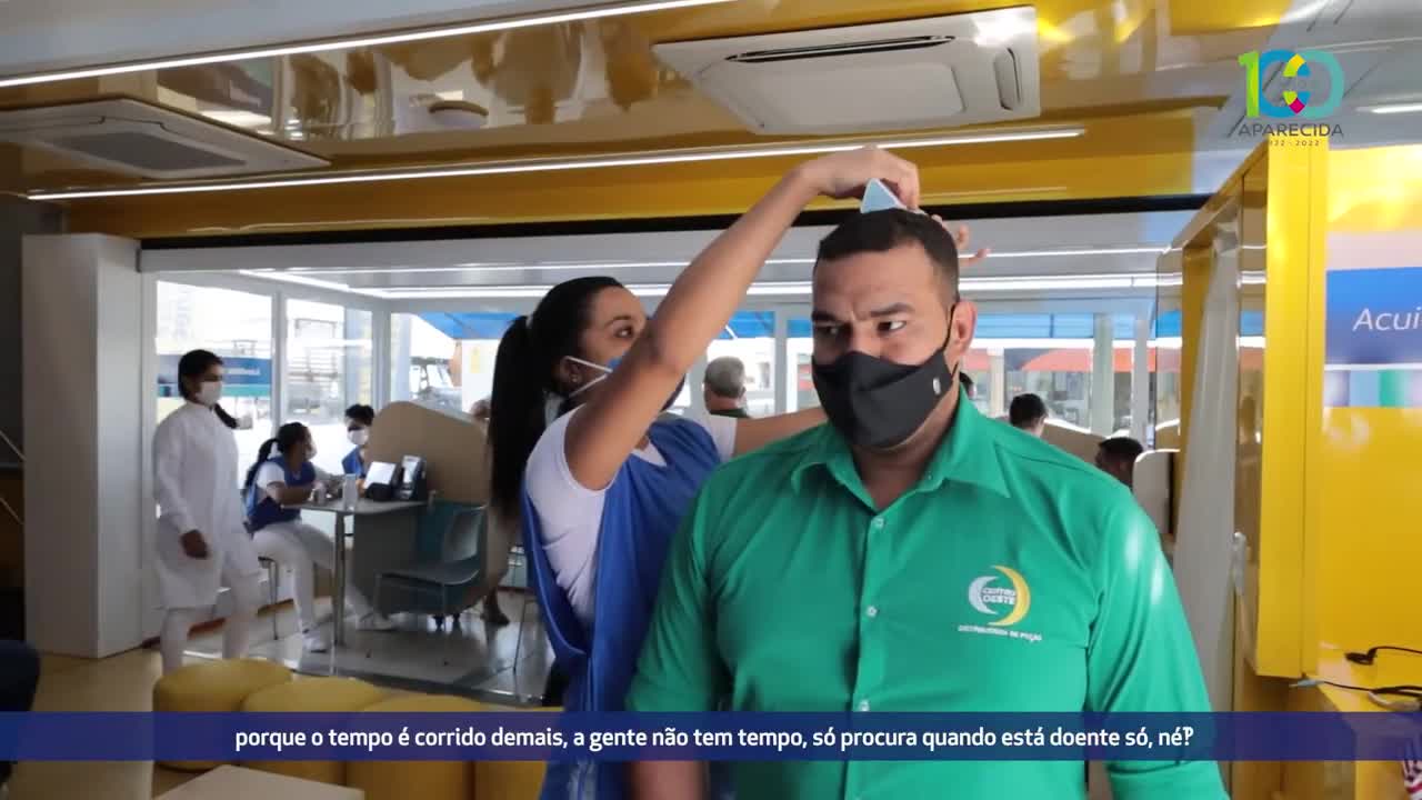 Aparecida vacina e realiza exames em postos de combustíveis