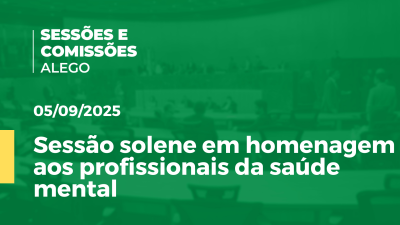 Imagem de capa do vídeo - Sessão solene em homenagem aos profissionais da saúde mental