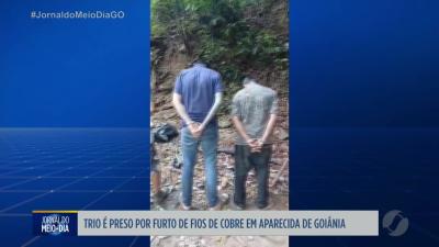 itemPM prende trio por furto de fios em Aparecida de Goiânia