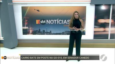 itemCarro bate em poste no GO-010 em Senador Canedo