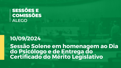 Imagem de capa do vídeo - Sessão Solene em homenagem ao Dia do Psicólogo e de Entrega do Certificado do Mérito Legislativo