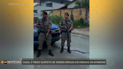 itemCasal é preso por vender drogas escondidas em bombons