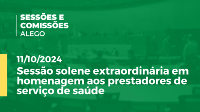 Imagem de capa do vídeo - Sessão solene extraordinária em homenagem aos prestadores de serviço de saúde