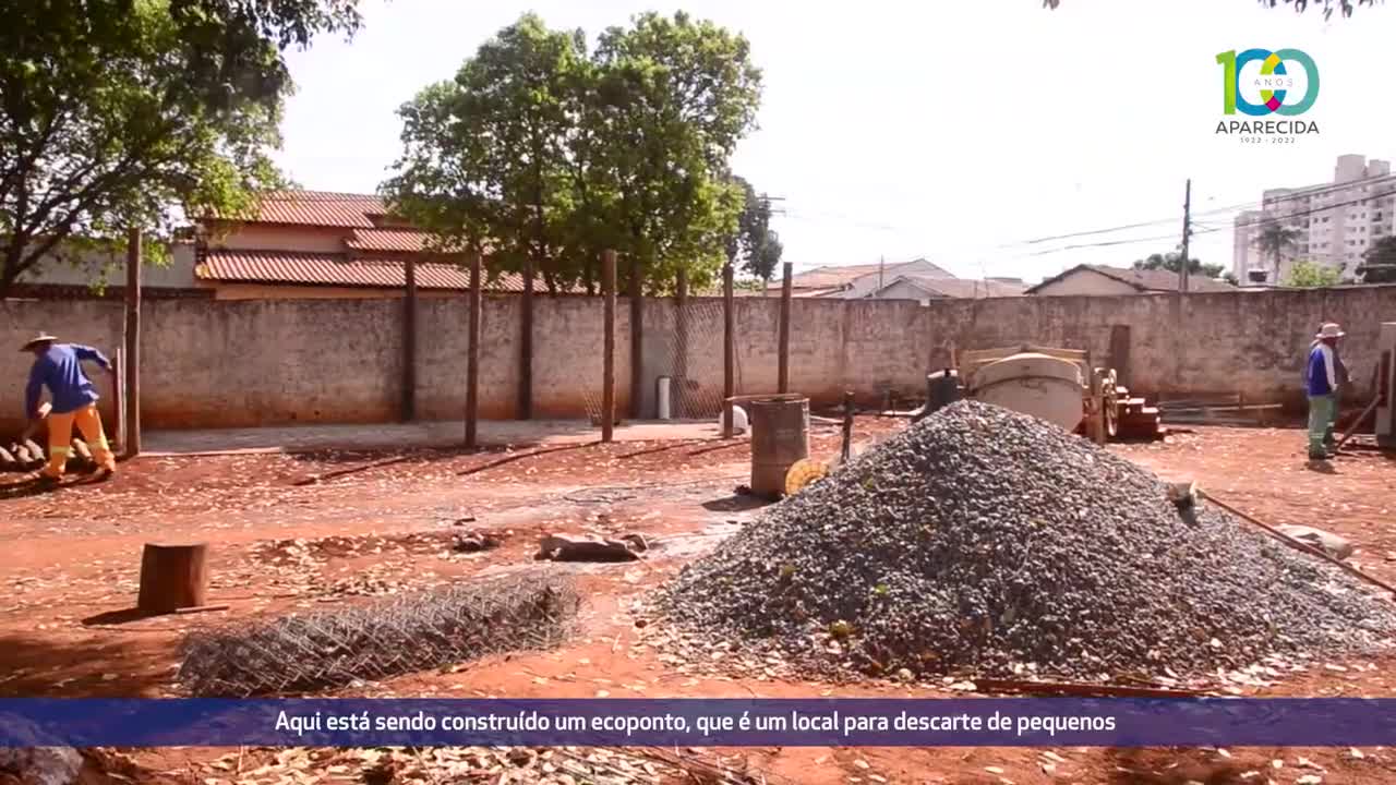 Ponto de coleta para pequenos entulhos é construído em Aparecida