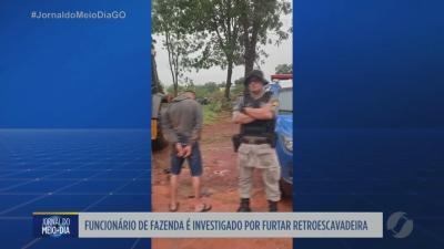 itemFuncionário de fazenda é preso por furtar retroescavadeira