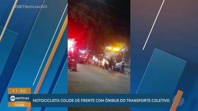 itemMotociclista colide de frente com ônibus do transporte coletivo em Goiânia