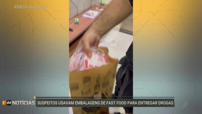 itemSuspeitos usavam embalagens de fast food para entregar drogas