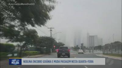 Neblina muda cenário de Goiânia nesta manhã