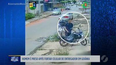 Homem preso após furtar celular de entregador em Goiânia