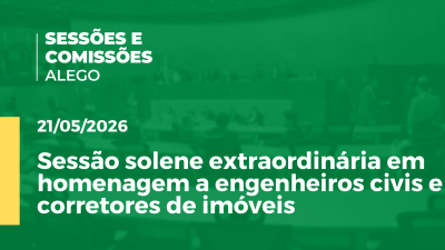 Imagem de capa do vídeo - Sessão solene extraordinária em homenagem a engenheiros civis e corretores de imóveis