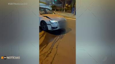 Motorista tenta fugir após atingir motociclista em Goiânia