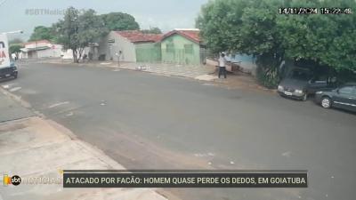 Homem quase perde os dedos em ataque com facão em Goiatuba