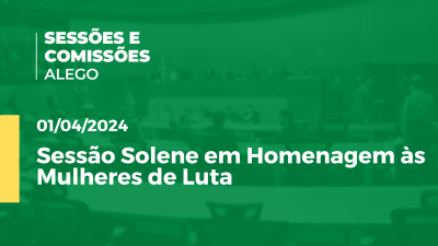 Imagem de capa do vídeo - Sessão Solene em Homenagem às Mulheres de Luta