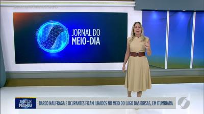 itemBarco naufraga e ocupantes ficam ilhados no meio do Lago das Brisas