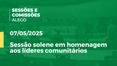 Imagem de capa do vídeo - Sessão solene em homenagem aos líderes comunitários