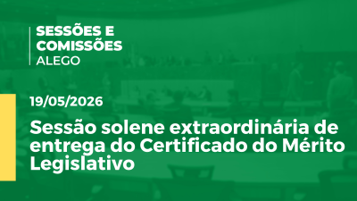 Imagem de capa do vídeo - Sessão solene extraordinária de entrega do Certificado do Mérito Legislativo